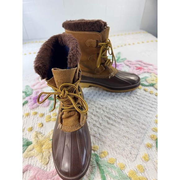 Kamik KW2000 Mens Brown Suede Wool Blend Insulated Winter Snow Duck Boots Size 8 main image 4